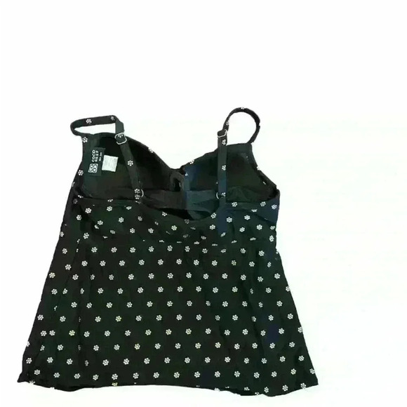 Coco Reef Black & Gold Tankini Top Size 34C w built- in Padded Bra - Picture 2 of 3